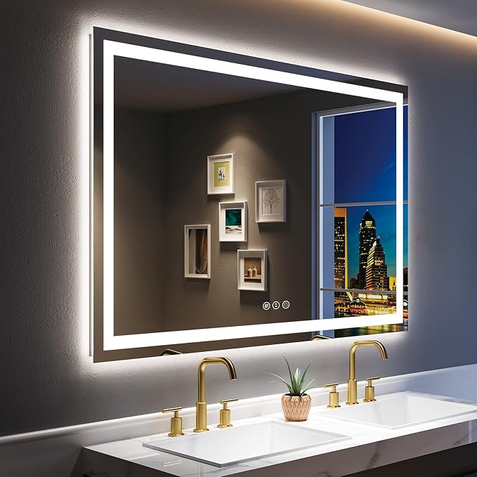 YEELAIT 60x40 Inch LED Bathroom Mirror by YEELAIT