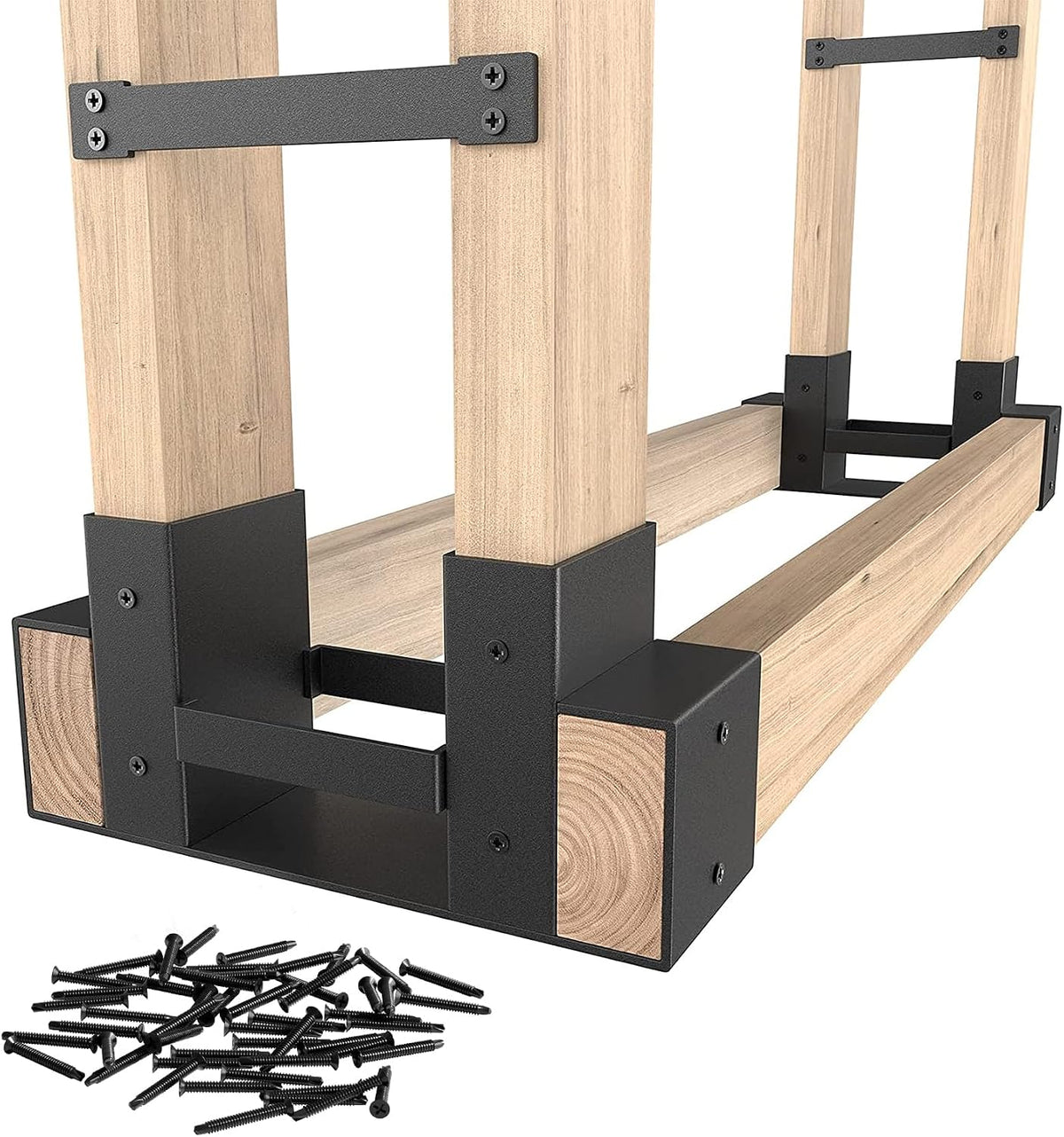 mr ironstone firewood rack outdoor indoor, adjustable to, main product view