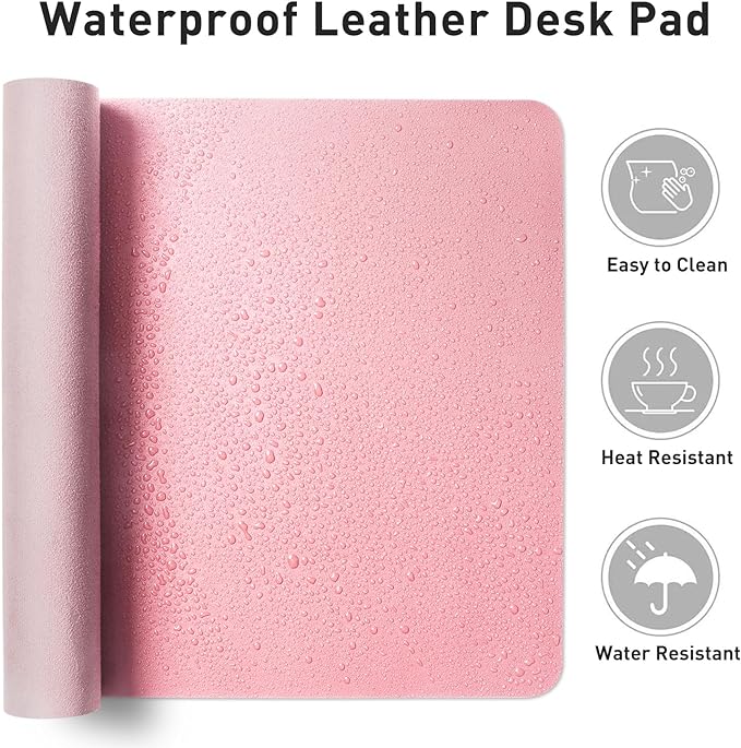 Aothia Leather Desk Pad Protector, Mouse Pad, Office Desk Mat, Non-Slip PU - Image 6
