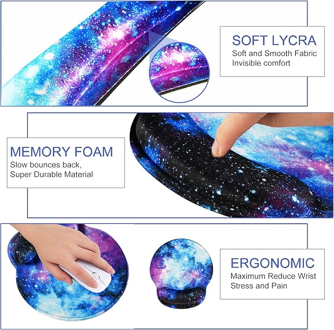 Mouse Pad Keyboard Wrist Rest, Gel Non Slip Rubber Wrist Support Rest Mouse Pad - Image 3