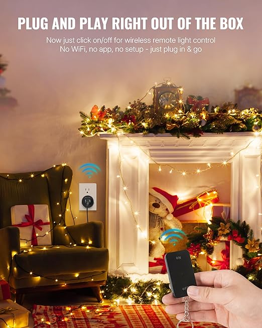 Black Remote Control Outlet, WILAWELS Wireless Light Switch - Image 3