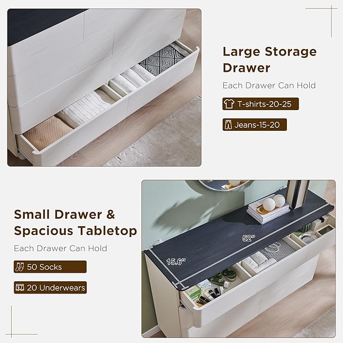 JXQTLINGMU 9 Drawer Dresser for Bedroom, Chest of Drawers TV Stand for Living - Image 4