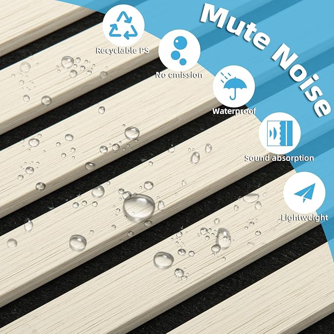 Art3d 4-Piece 94 x 12.6 Inch Acoustic Lightweight Slat Wall Panel - Image 5