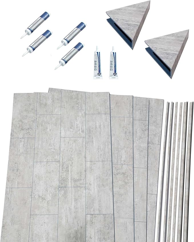 Palisade 78in x 60in x 36in Waterproof Vinyl Shower Surround Kit - Image 2