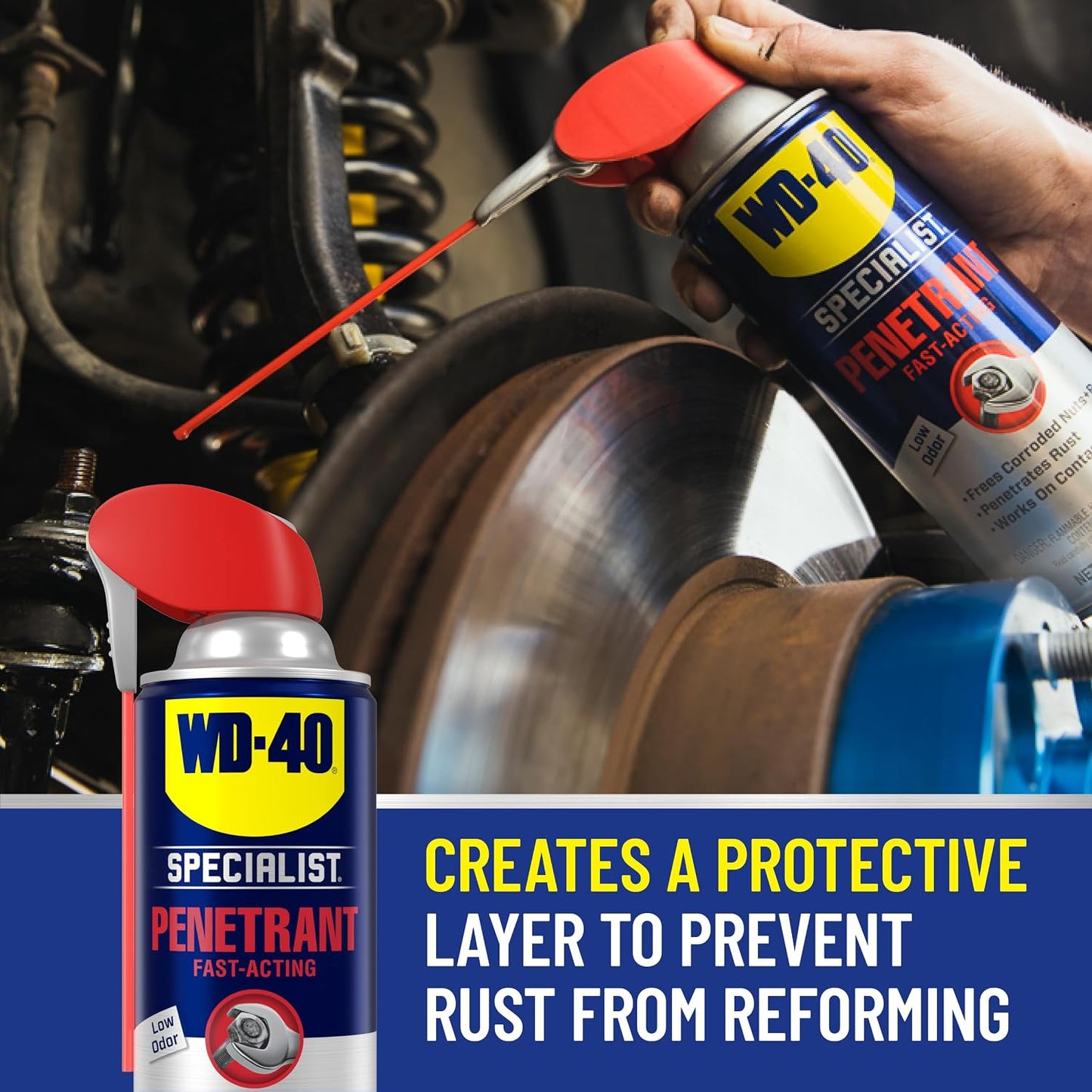 WD-40 Specialist Penetrant with SMART STRAW SPRAYS 2 WAYS, 11 OZ [6-Pack] | Penetrant for Metal, Rubber & Plastic Threads, Locks, Nuts, Industrial Strength for Automotive & Heavy-Duty Construction