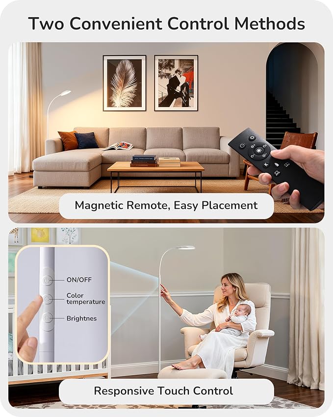 EDISHINE Gooseneck Floor Lamp, 1300LM LED Floor Lamps - Image 5