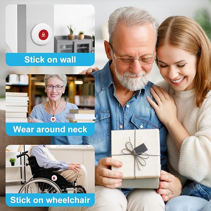 CallToU Caregiver Pager Call Button Elderly Wireless Call Button Vibration - Image 3