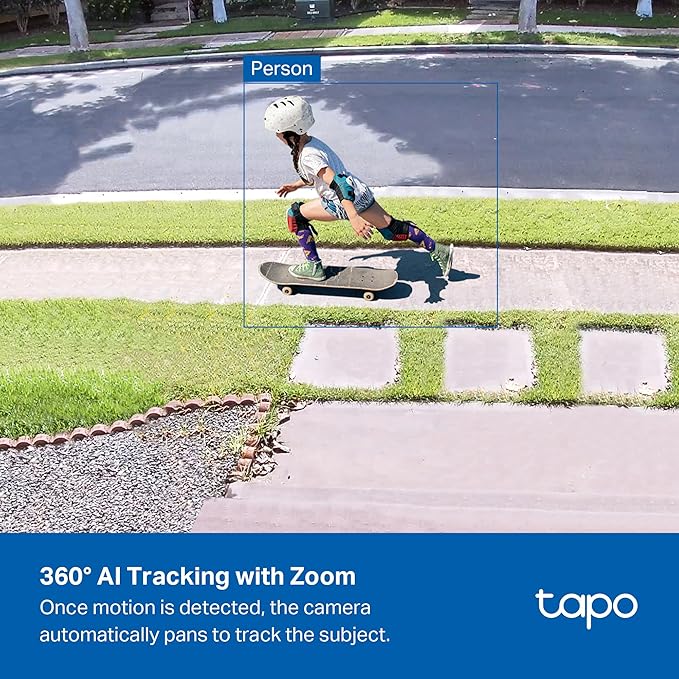 Tapo 4K Outdoor Camera Wireless, Battery Camera w/Solar Panel, 360° View - Image 7
