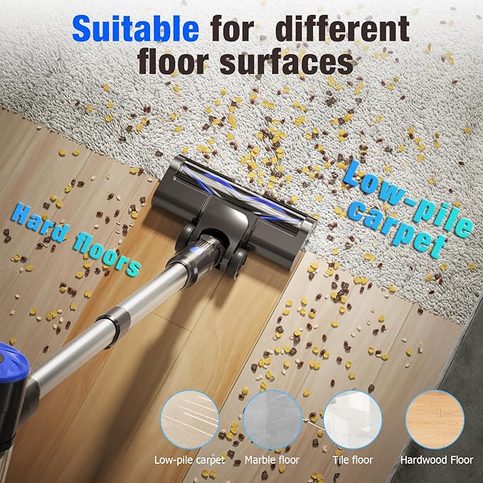 AIRDIYA Cordless Vacuum Cleaner, Upgraded 40Kpa Stick Vacuum Cleaners - Image 6