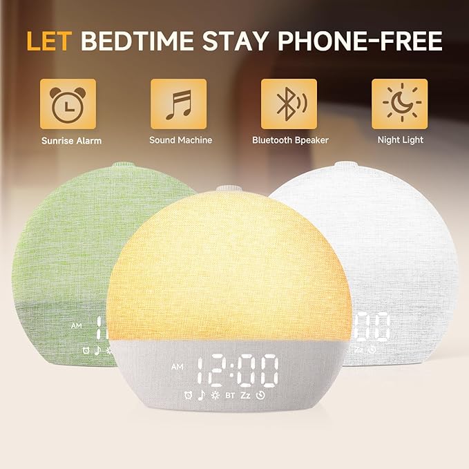 Geuuap Sunrise Alarm Clock White Noise Sound Machine - Image 2