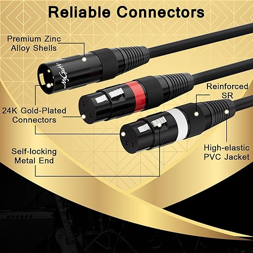 Mygatti XLR Splitter Y-XLR Cable 15 FT, Bi-Directional Balanced Microphone - Image 2