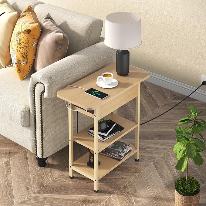LIDYUK End Table with Charging Station, Flip Top Side Table with USB Ports and - Image 2