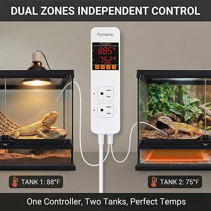 Pymeter Digital Temperature Controller Dual Probe Reptile Thermostat Controlled - Image 4