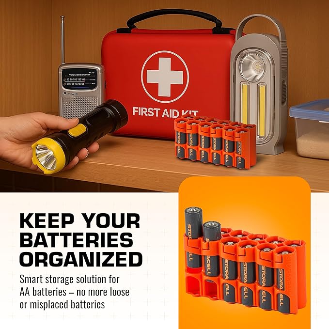 AA Battery Storage Caddy by Storacell, Holds 12 Batteries - Image 2