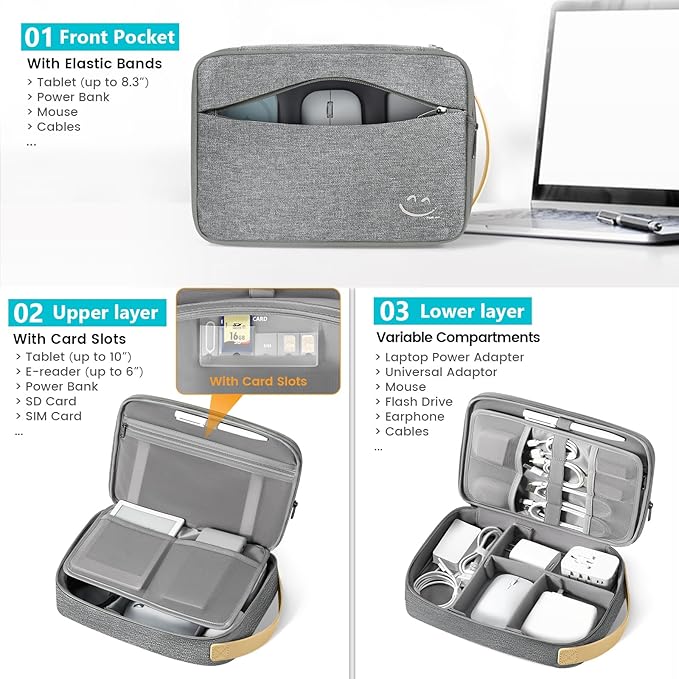 Travelkin Large Cord Organizer Travel, Electronic Organizer Travel Case - Image 4