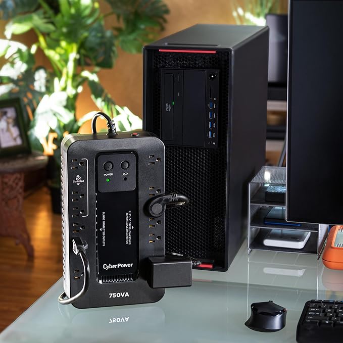 CyberPower EC750G Ecologic Battery Backup & Surge Protector UPS System - Image 7