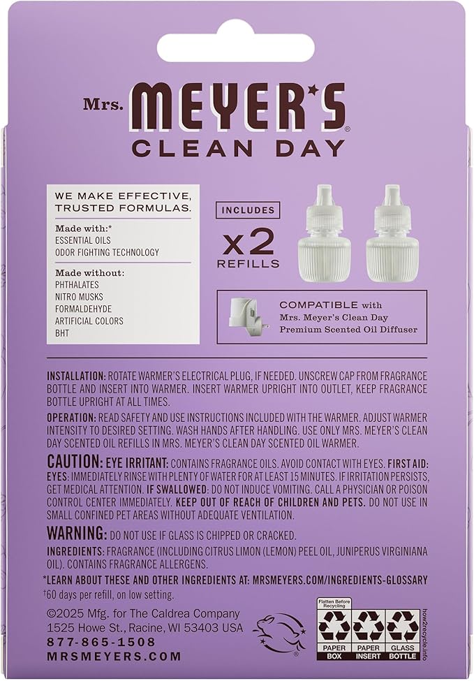 MRS. MEYER'S CLEAN DAY Scented Oil Refills, Compassion Flower, contains 2 .67 - Image 2