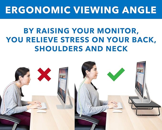 Mount-It! 39" Extra Long Dual Monitor Stand Riser – Ergonomic Desk Organizer - Image 4