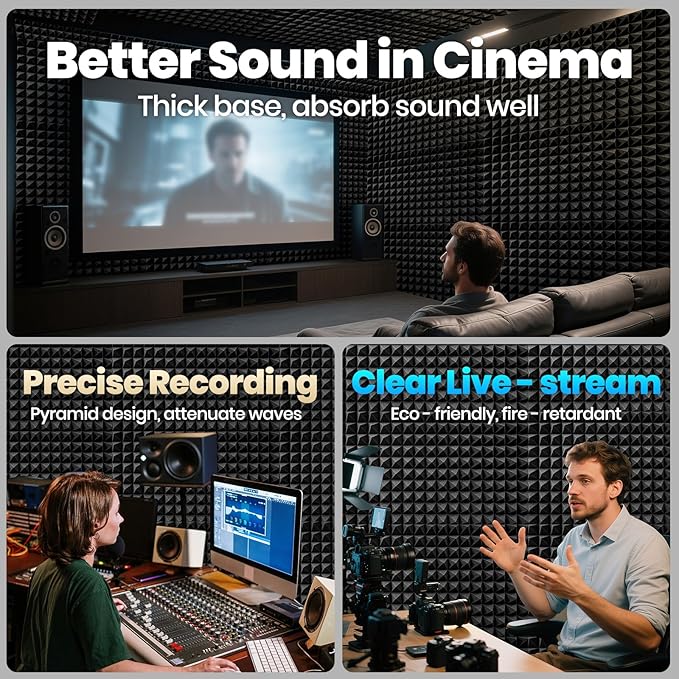 Focusound White Acoustic Panels 50 Pack 2"x12"x12" - Image 2