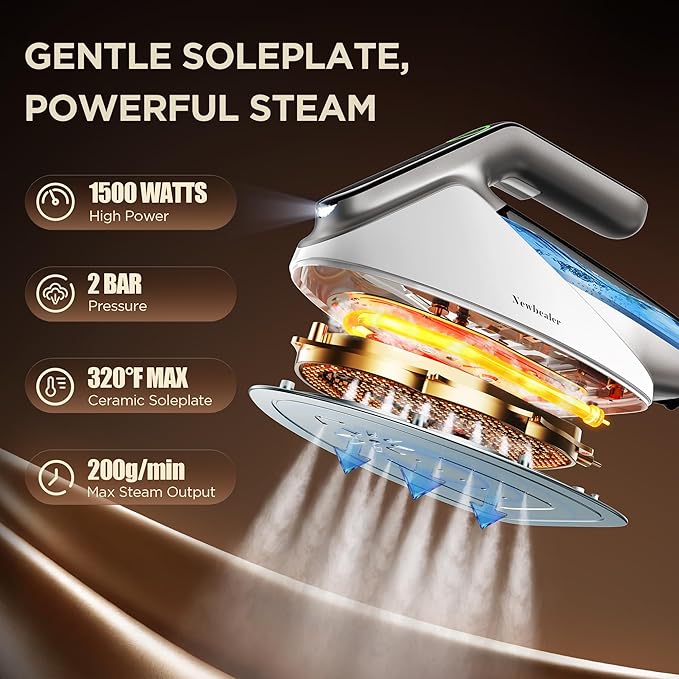 Newbealer Steam Generator Iron, 1500W Turbo Steamer - Image 2