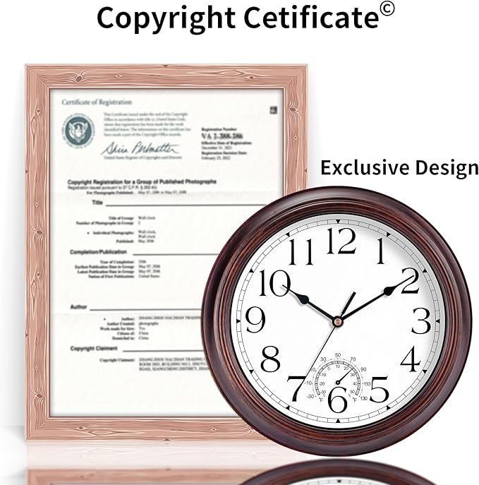 KECYET 8.5 Inch Outdoor Wall Clock - Image 6