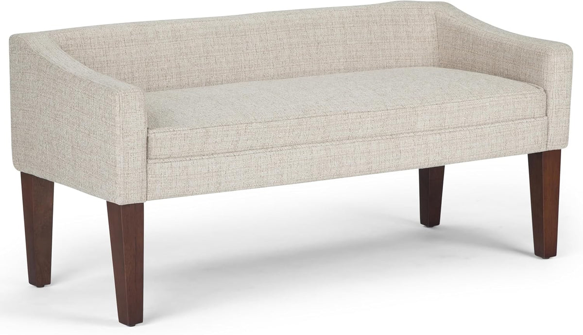 simplihome parris 50" wide upholstered bench in platinum, main product view