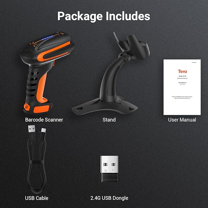 Tera Barcode Scanner Wireless 2D QR: Pro Version All New Battery Level - Image 7