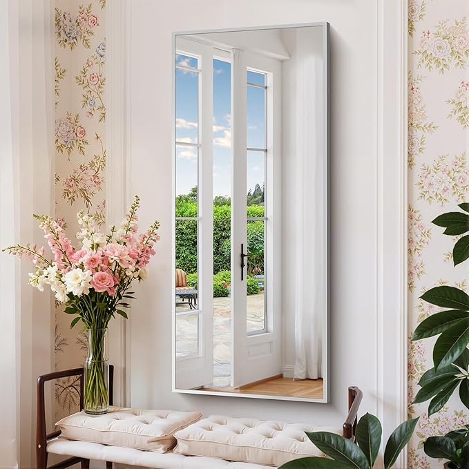 Silver Bathroom Mirror for Wall, 20x48 Inch Rectangle Mirror - Image 2