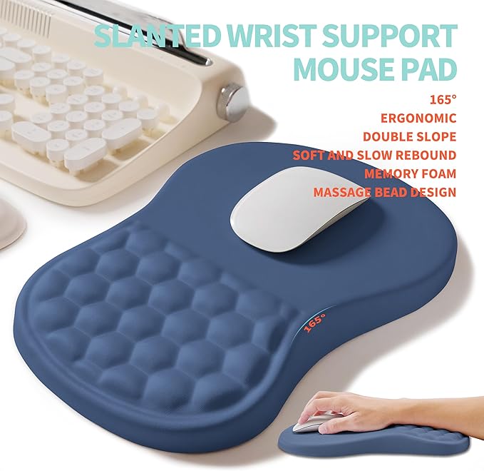 KUOSGM 2-in-1 Ergonomic Set, Wave Rise Keyboard Wrist Rest and Massage Bulge - Image 3