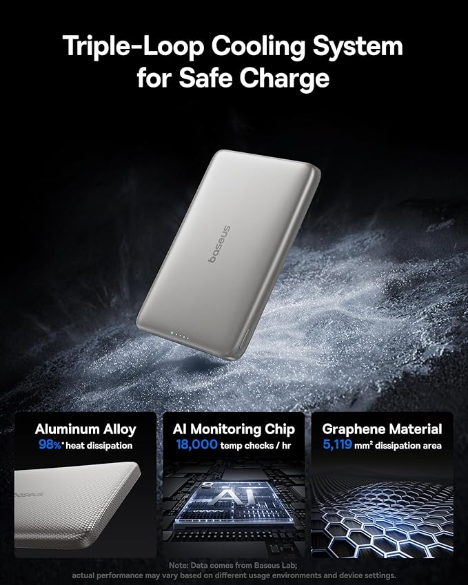 Baseus Picogo Magsafe Portable Charger, Qi2 Certified 0.5" Ultra Slim 15W - Image 3