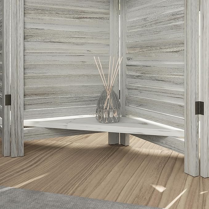 HOMCOM Room Divider, 5 Panel 67" Tall Wood Privacy Screen - Image 8