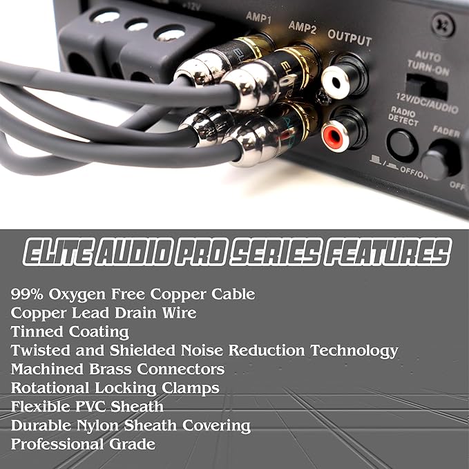 Elite Audio Pro Series 1.5 ft. 100% OFC Copper RCA Cable Y-Adapter - Image 2