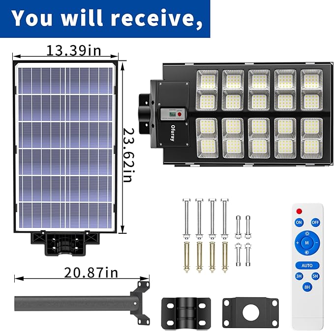Ofuray Of-6000W Solar Street Lights Outdoor, 400000Lm Solar Streets Light - Image 6