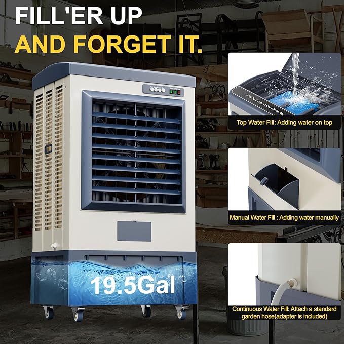 Landeagle 49″ Swamp Cooler Air Conditioner, 6550CFM Portable Evaporative Coolers - Image 6