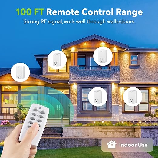 BN-LINK Mini Wireless Remote Control Outlet Switch Power Plug in - Image 3