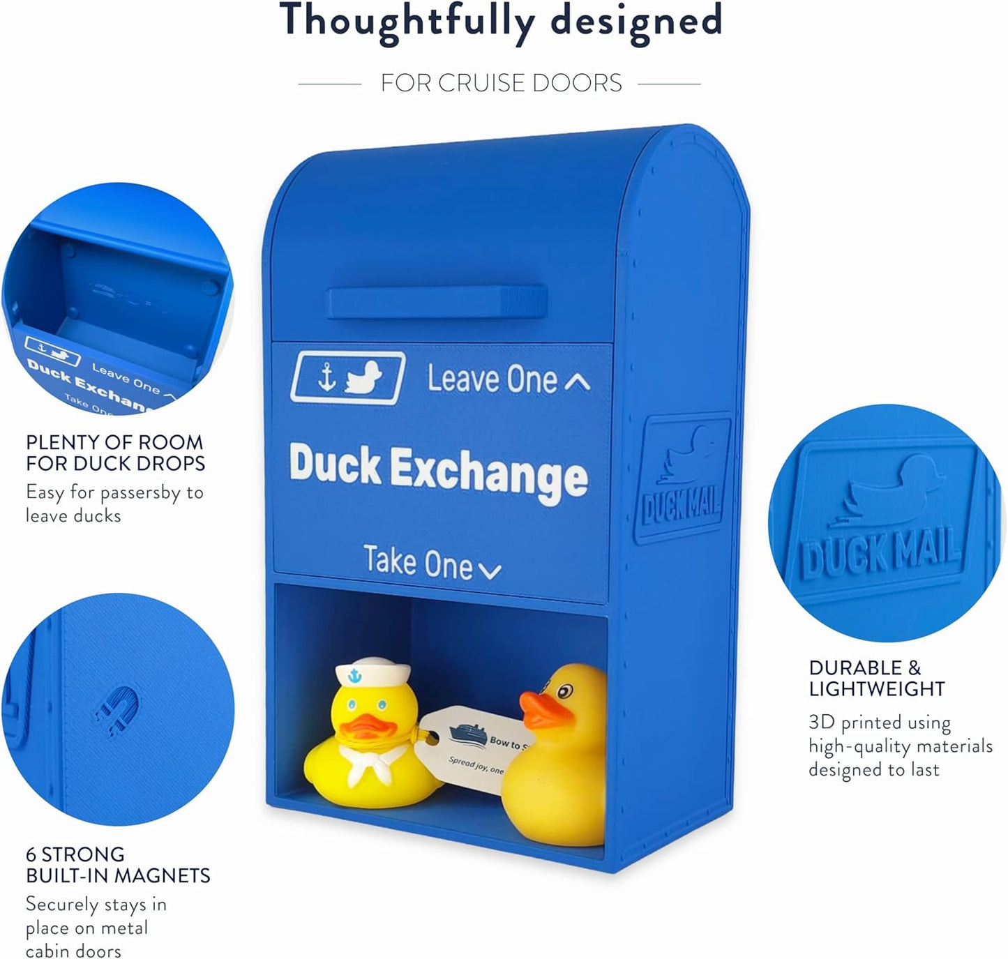 Duck Exchange Mailbox for Cruise Doors, Magnetic Leave a Duck Take a Duck Box, Cruise Cabin Door Decoration