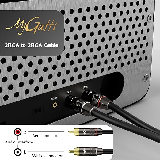 RCA Cable 10 FT, 2RCA to 2RCA Stereo Audio Cable, 【Zinc Alloy Shells, - Image 5