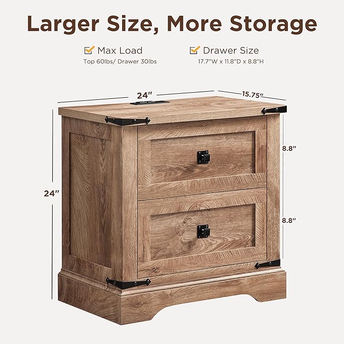 T4TREAM 24" Farmhouse Nightstand - Image 3