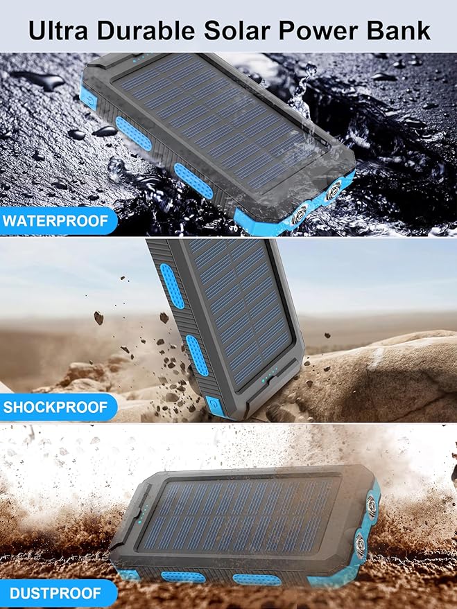 Solar Charger, 38800mAh Solar Power Bank, Waterproof External Backup Battery - Image 7