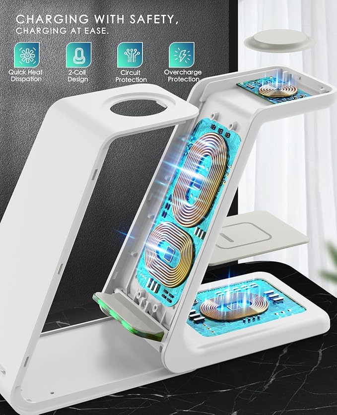3 in 1 Wireless Charging Station, 2026 Upgraded Fast Desk Charger Station - Image 5