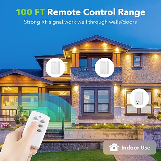 BN-LINK Mini Wireless Remote Control Outlet Switch Power Plug in - Image 3