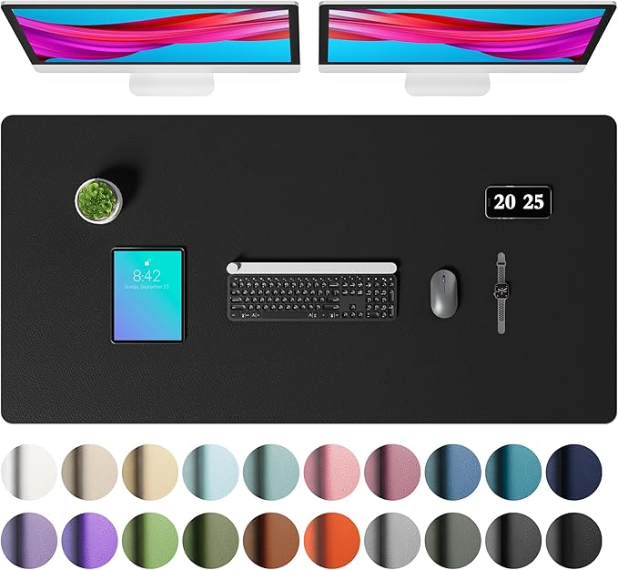Aothia Faux Leather Desk Mat – Large Mouse Pad, Non-Slip PU Leather Blotter by AothiaSimpleNaturalUnique