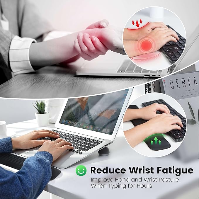 MEKASS Keyboard Wrist Rest, Soft Memory Foam Wrist Support - Image 3
