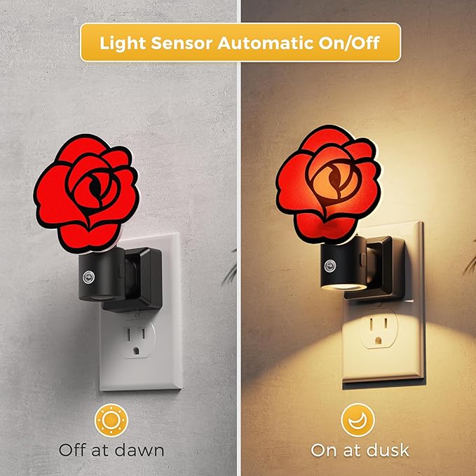 L LOHAS LED Night Lights Plug into Wall, Gothic Rose Night Light - Image 2