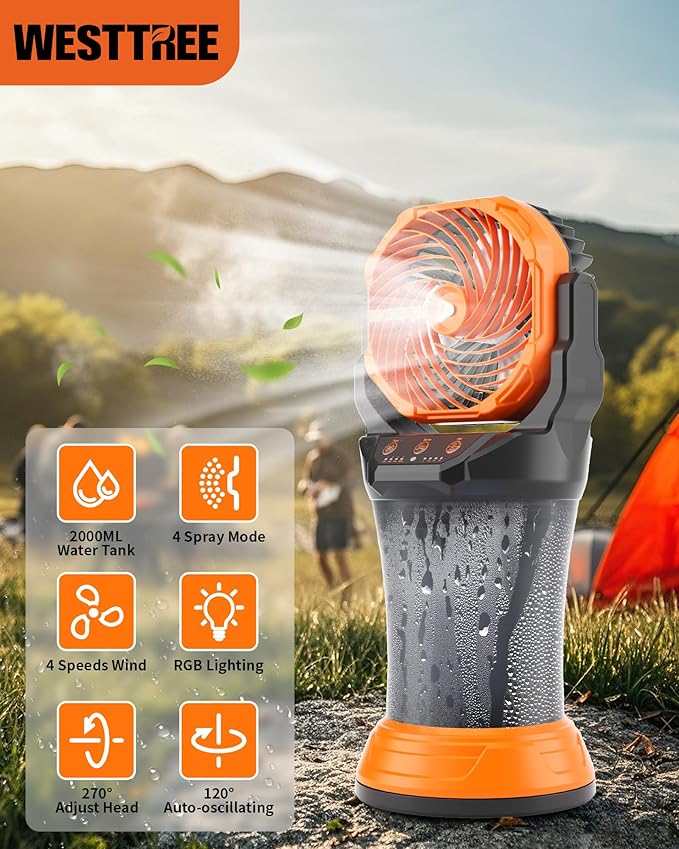 WESTTREE Portable Misting Fan - Image 8