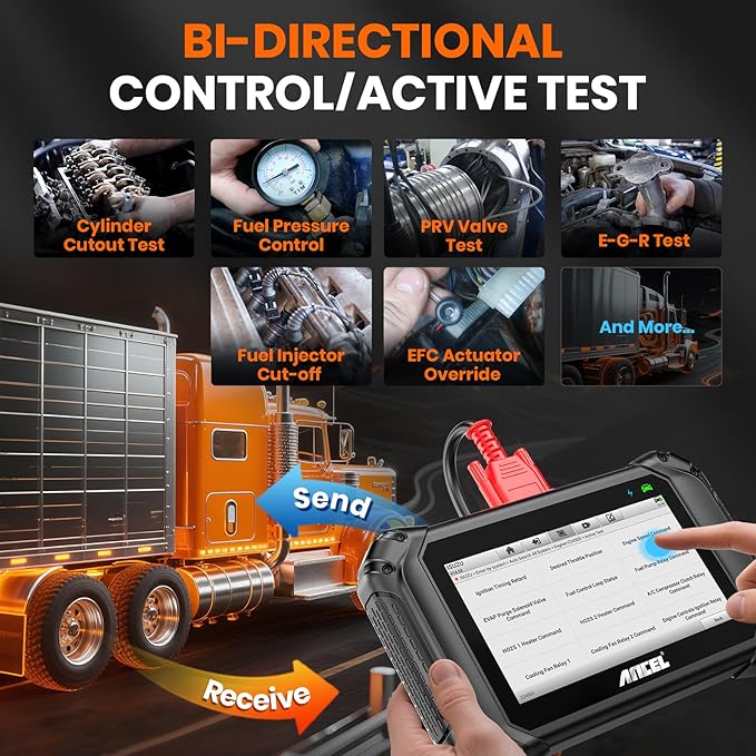 ANCEL V5 HD PRO Heavy Duty Truck Scanner, New Bi-Directional Control Diesel - Image 3