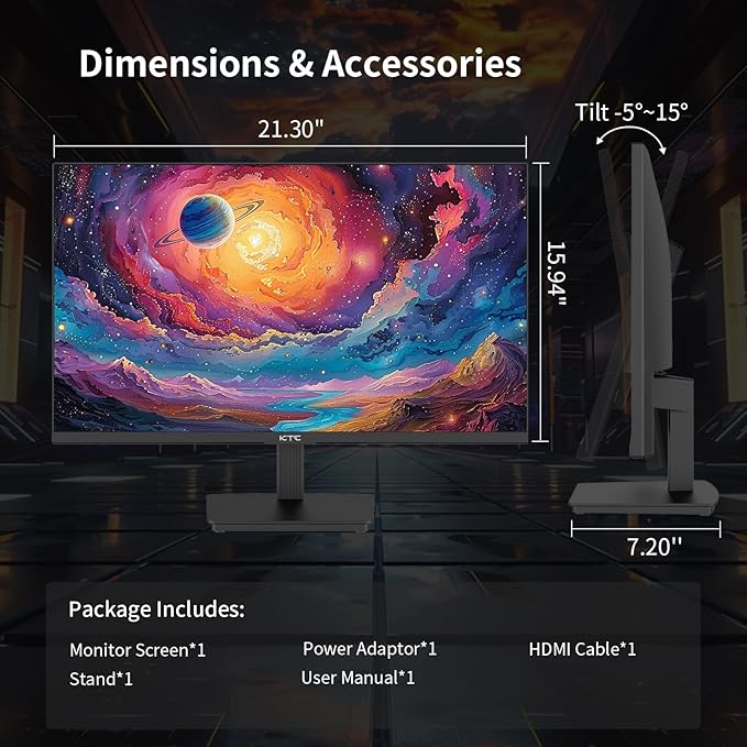 KTC 24 Inch QHD 100Hz Computer Monitor IPS 2K, 1300:1 Contrast, Anti-Blue Light - Image 8