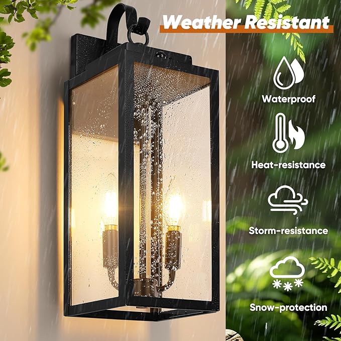 BesLowe 17.5” Upgraded Motion Sensor Outdoor Wall Lights, Dusk to Dawn Porch - Image 5