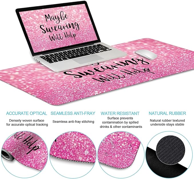 LIMKRIAN Pink Mouse Pad Set, Ergonomic Mouse Pad - Image 3
