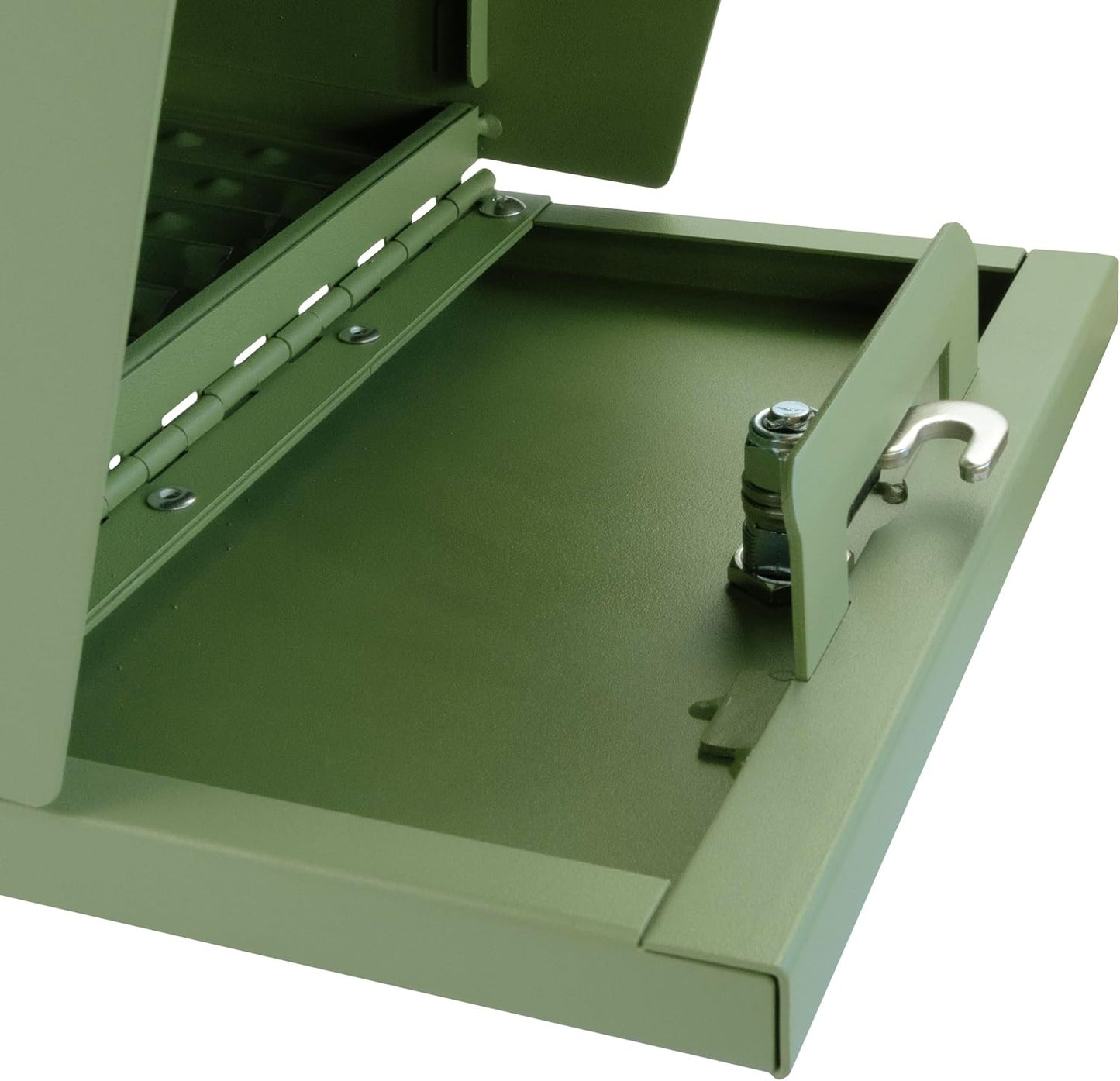 Mail Boss Mail Manager Mid Century Modern Locking Post Mount Mailbox | Patented anti-pry lock, accepts small packages, USPS approved, vandal-resistant galvanized steel curbside design.